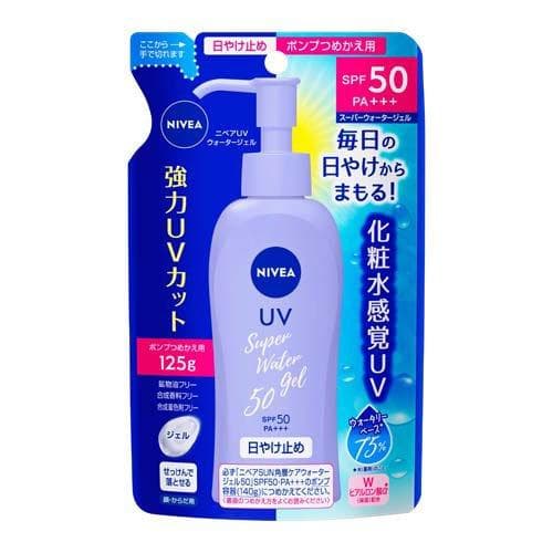 ニベアサン ウォータージェル SPF50 PA+++ つめかえ用 ( 125g )/ ニベア ( 日焼け止め 下地 uv uvカット ＵＶケア 保湿 保湿 )